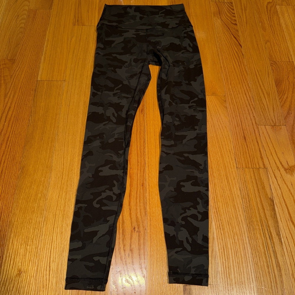 Lululemon Fast & Free 7/8 Tight II *Nulux 25"Incognito Camo Green Sz 4